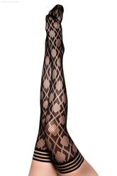 Thigh Highs - Diamond Fishnet Thigh High